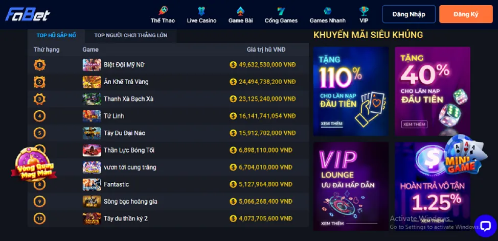Các trò chơi casino khác af88 code